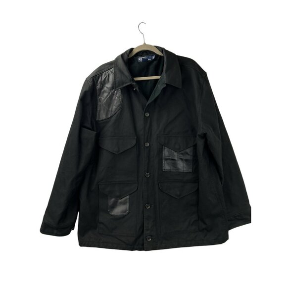 Polo Ralph Lauren Other - Vintage Polo Ralph Lauren Mens XL Waxed Oilcloth Leather Field Jacket Black